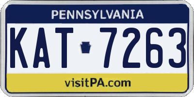 PA license plate KAT7263
