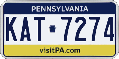 PA license plate KAT7274