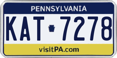 PA license plate KAT7278