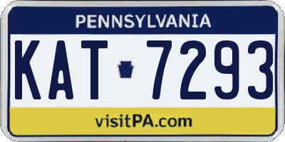 PA license plate KAT7293