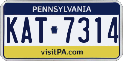 PA license plate KAT7314