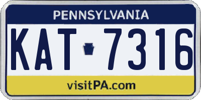 PA license plate KAT7316