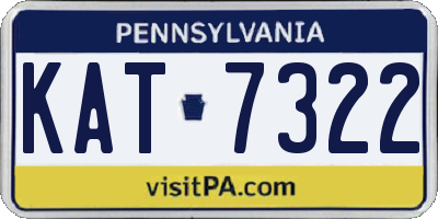 PA license plate KAT7322