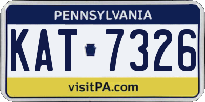 PA license plate KAT7326