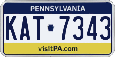 PA license plate KAT7343