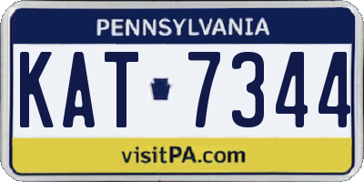 PA license plate KAT7344