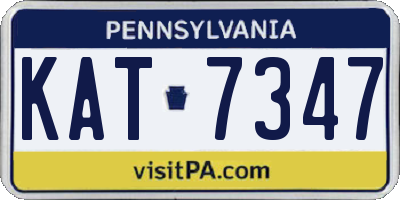 PA license plate KAT7347