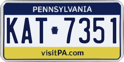 PA license plate KAT7351