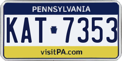 PA license plate KAT7353