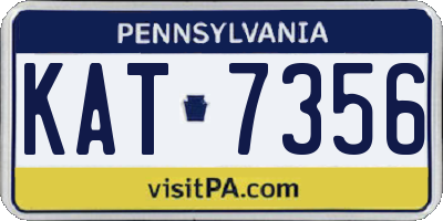 PA license plate KAT7356