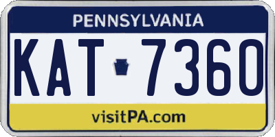 PA license plate KAT7360