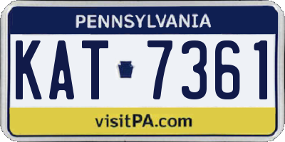 PA license plate KAT7361