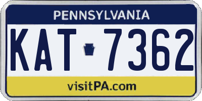 PA license plate KAT7362