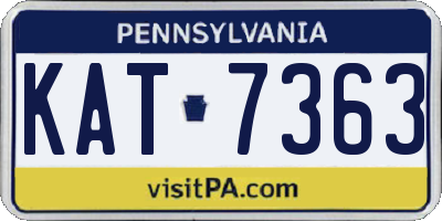 PA license plate KAT7363