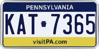 PA license plate KAT7365