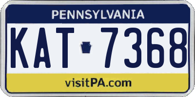 PA license plate KAT7368
