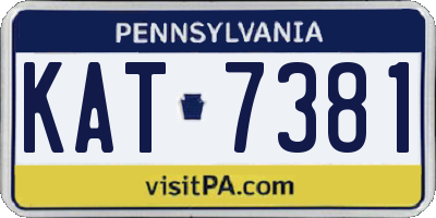 PA license plate KAT7381