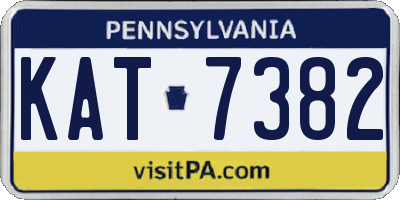 PA license plate KAT7382