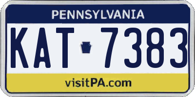 PA license plate KAT7383
