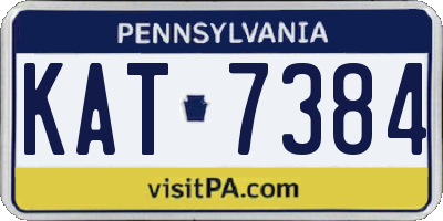 PA license plate KAT7384