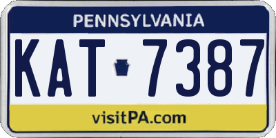 PA license plate KAT7387