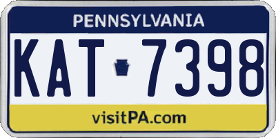 PA license plate KAT7398