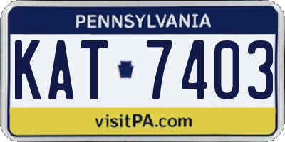 PA license plate KAT7403