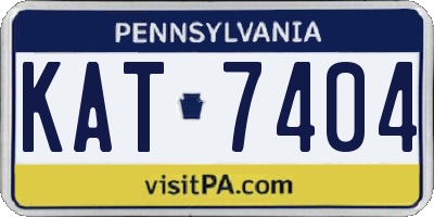 PA license plate KAT7404