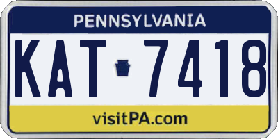 PA license plate KAT7418