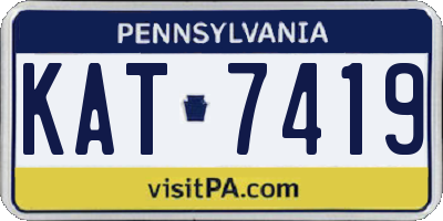 PA license plate KAT7419