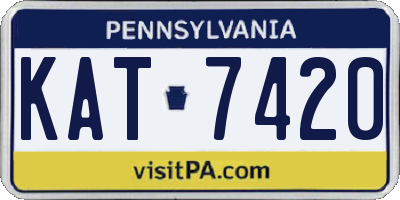 PA license plate KAT7420