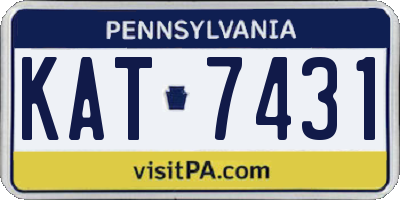 PA license plate KAT7431