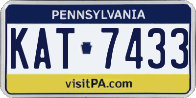 PA license plate KAT7433