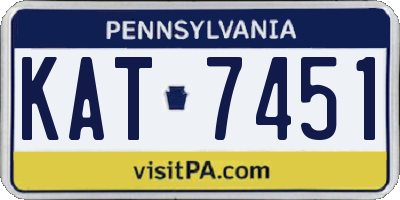 PA license plate KAT7451