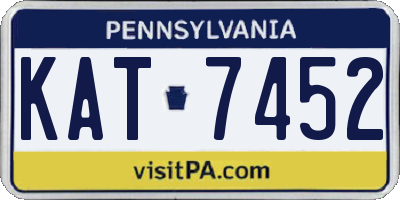 PA license plate KAT7452