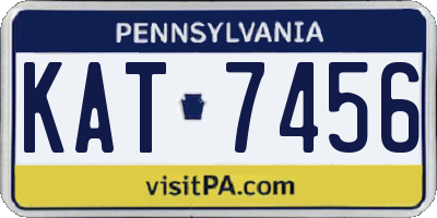 PA license plate KAT7456