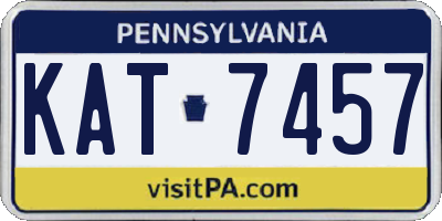 PA license plate KAT7457