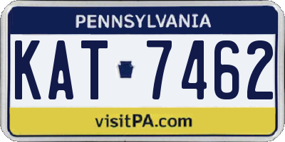 PA license plate KAT7462