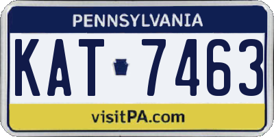 PA license plate KAT7463