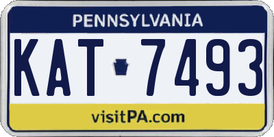 PA license plate KAT7493