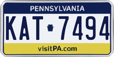 PA license plate KAT7494