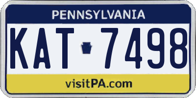 PA license plate KAT7498