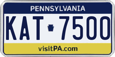 PA license plate KAT7500