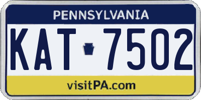 PA license plate KAT7502