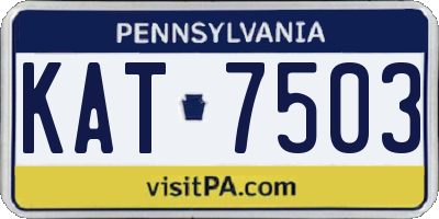 PA license plate KAT7503