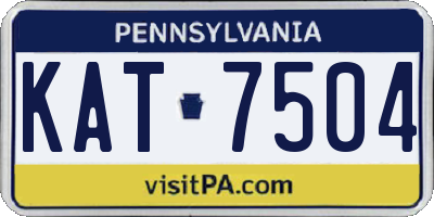 PA license plate KAT7504