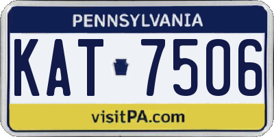 PA license plate KAT7506
