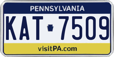 PA license plate KAT7509
