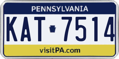 PA license plate KAT7514