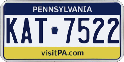 PA license plate KAT7522